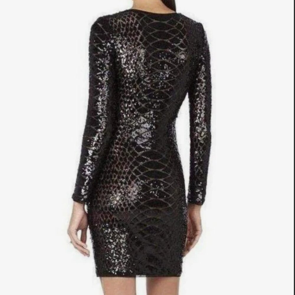 Bcbg Maxazria Sabryna Long Sleeve Python Sequin D… - image 2